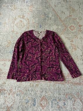 Studio Works Plum Paisley Cardigan